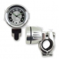 Preview: Lenker Quartz Uhr chrom 7/8+1 Zoll, wasserdicht Ø 40mm lange Version