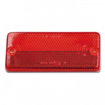 Reflektor, rechteckig, rot, Maße: 90 x 40 mm, selbstklebend mit 2 Löchern, E-geprüft