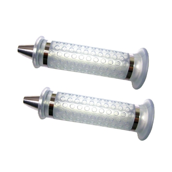 Motorrad Griffe Konik transparent/chrom alu gummi 7/8" Lenker L:22mm