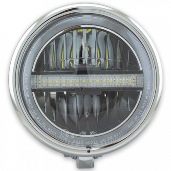 LED-Scheinwerfer "Horizon"  5-3/4", chrom ChromReflektor, M10 unten, Ø 155mm, Einsatz Ø 143 mm, E-geprüft
