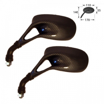 Mini Spiegel "AERO" carbonlook 10mm(paar)(paar)