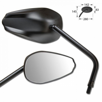 Chopper Spiegel/Universal "Como" alu/schwarz M10 (paar)