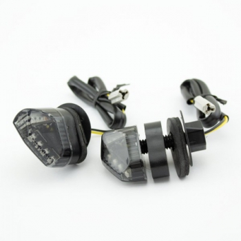 LED-Verkleidungsblinker "Yamaha+Universal"  getönt,  Paar, Maße: 40x28x38mm, mit Distanzhülse, E-geprüft
