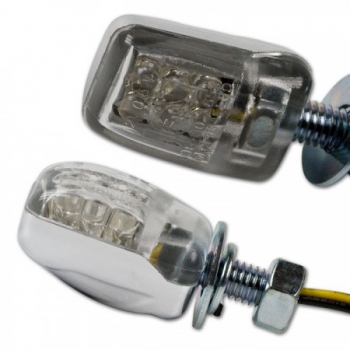 LED Mini-Blinker "Nano" chrom (Paar)