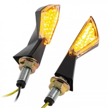 LED-Blinker "SQUARE"schwarz , klar , Paar , M8 , L 44 x B 18 mm , E-geprüft