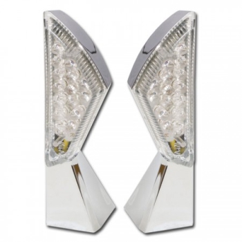 LED-Blinker "SQUARE"chrom , klar , Paar , M8 , L 44 x B 18 mm , E-geprüft