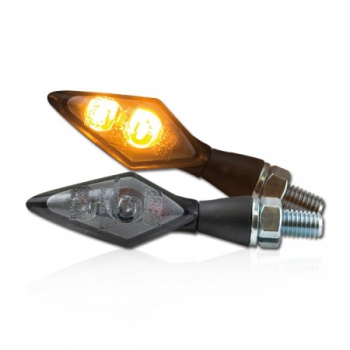 LED-Blinker SPARKSchwarz , Alu , M8 , Paar ,L 48 x T 20 x H 22mm , getönt , E-geprüft