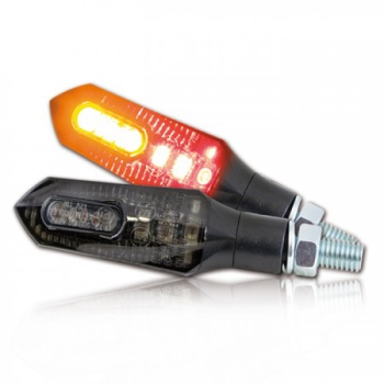 LED-Blinker RL Kombi "Force"schwarz , ABS , M8 , Paar , L 57 x T 22 x H 22 mm , getönt , E-geprüft