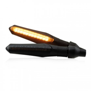 LED-Blinker "BLADE"schwarz , getönt , M8 , Paar , L 70 x T 20 x H 23,5 mm , E-geprüft