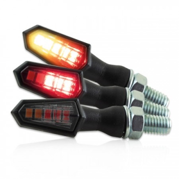 SMD-Blinker-RL Kombi "Pike"schwarz , getönt , Paar , M8 , L 46 x B 11 x H 19,5 mm , E-geprüft