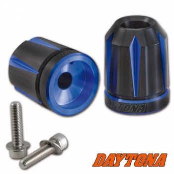 Daytona Lenkergewichte "Scratch"blau eloxiert , 7/8"+1" Lenker mit Ø 14-19 mm , Paar , Alu , Kawasaki M8 System