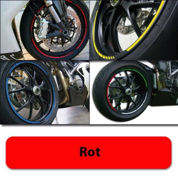 Felgenrandaufkleber "GP", rot, 7 mm breit vorgeformt für 17" Felgen
