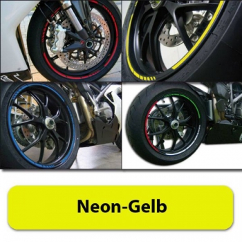 Felgenrandaufkleber "GP", neon-gelb, 7 mm breit vorgeformt für 16-19" Felgen