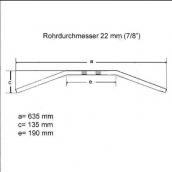 Lenker Drag 22mmØ chrom B:635 Typ:LD2, m.TÜV-Gutachten
