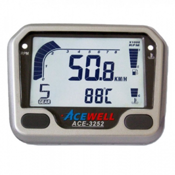 ZZMultifunktionelles Digitalinstrument ACE-3252 Tacho-Drehzahlm.-Uhr-TEmper.-Tank-Ganganzeige silber