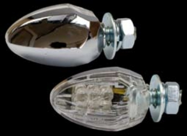 LED Mini-Blinker "Drop" chrom (paar)
