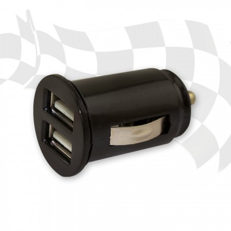 Mopedtante - Doppel-USB 2.0-Adapter für Motorrad Bordsteckdose 18mm 12-24V  DC max. 2100 mA