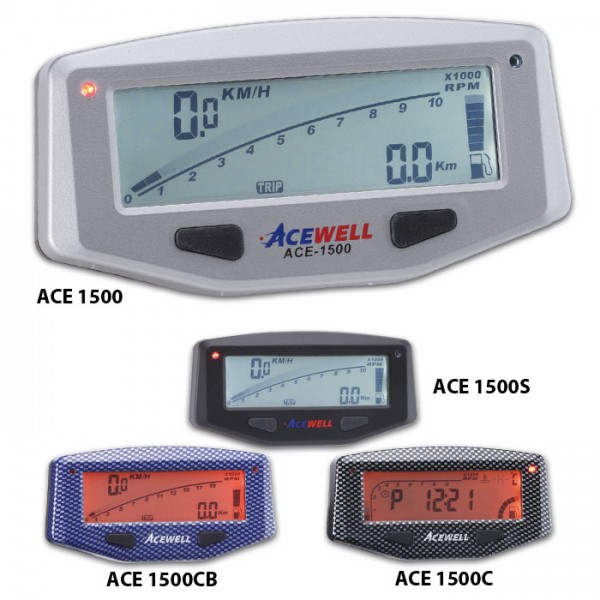 Mopedtante - Digitaltachometer ACE-1500C Multifunktionen, Farbe