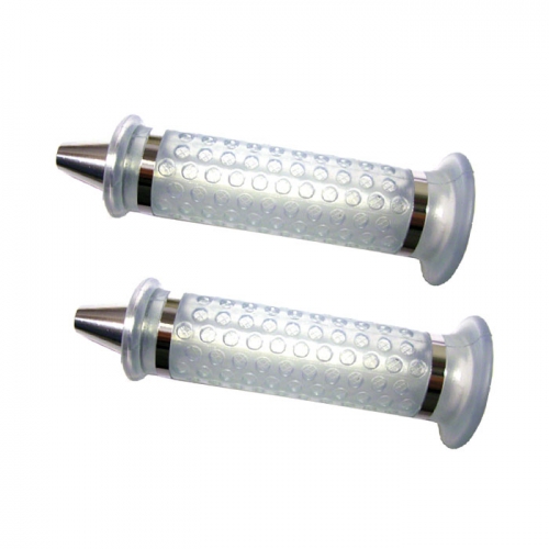 Motorrad Griffe Konik transparent/chrom alu gummi 7/8" Lenker L:22mm