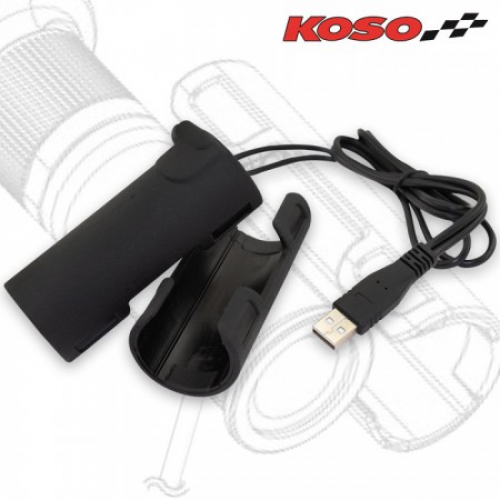 Heizklemmschalen "X-CLAWS"  KOSO , DC 5V/10W/2,1A  USB Kabel 70cm  schwarz  L 94 x Ø 31-35mm