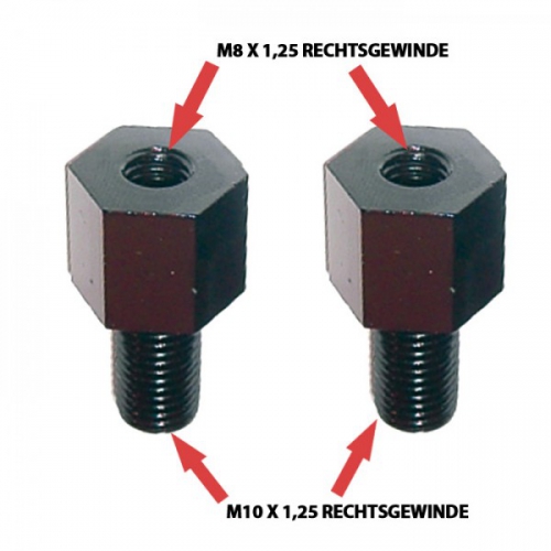 Spiegeladapter M8mm--M10mmx1,25 (paar)