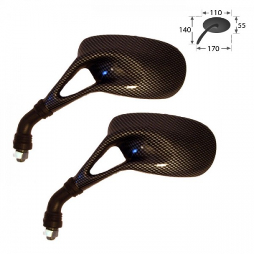 Mini Spiegel "AERO" carbonlook 10mm(paar)(paar)