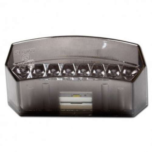 LED-Rücklicht "Teramo", getönt, mit KZB, Maße:110x27x62mm, E-geprüft