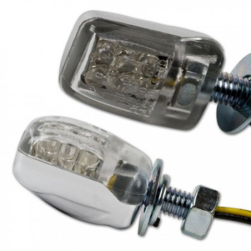 LED Mini-Blinker "Nano" chrom (Paar)