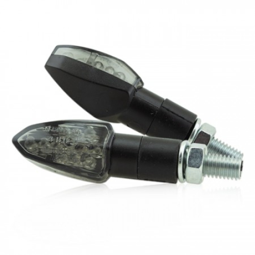 LED-Blinker "Lizzard"schwarz , getönt , Maße: L 33 x B 20 x T 22 mm , M8 , E-geprüft