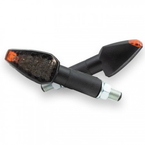 LED-Blinker "PEAK"schwarz , lang , getönt , Paar , M10 , E-geprüft