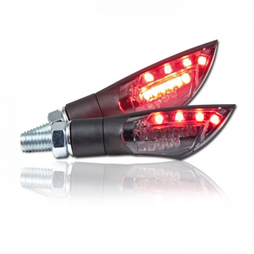 ZZLED-Blinker Rücklichtkombi "Dual", schwarz, M8, L 50xT 20xH 18 mm, getönt, E-geprüft, Paar