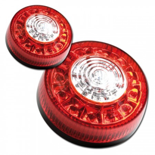LED-Blinker Rücklichtkombi "Round"M6 , Paar , Ø=80 mm , für ATV/E-Bike/Motorrad , E-geprüft