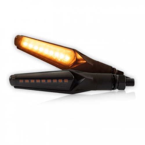 LED-Blinker "SPRINT"schwarz , getönt , M8 , Paar , L 86 x 22 mm , E-geprüft