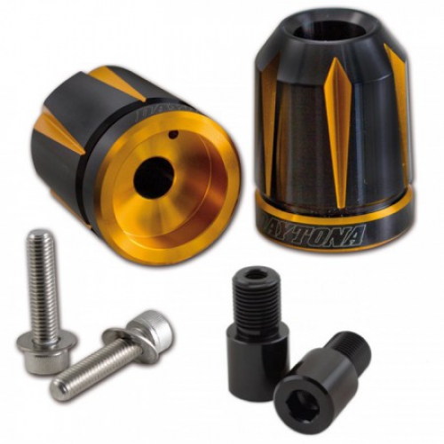 Daytona Lenkergewichte "Scratch"gold eloxiert , Paar , Alu , CNC , Yamaha M16 System
