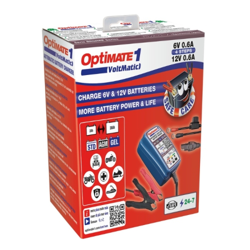 Batterieladegerät "OptiMate1 Voltmatic" 4-stufig 6V/12V 0.6A STD/AGM/Gel