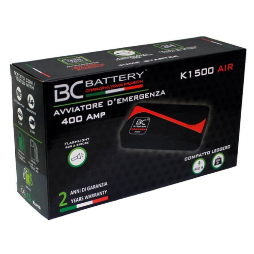 Starthilfe Booster "K1500 AIR" BC LI 400A 12V L:125 x B:65 x H:20mm Gewicht: 260gr.
