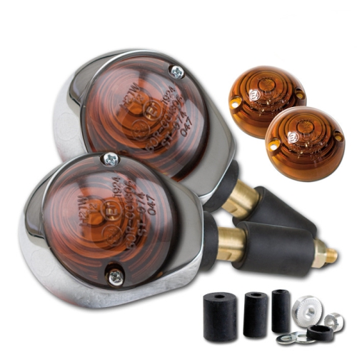 Ochsenaugen Blinker verchromt e-geprüft(Paar)