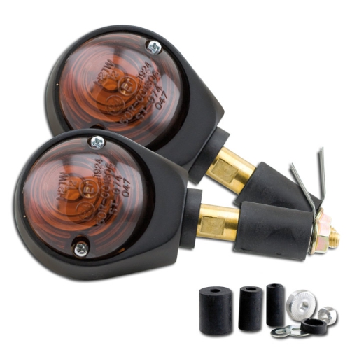 Ochsenaugen Blinker matt-schwarz, e-geprüft (Paar)