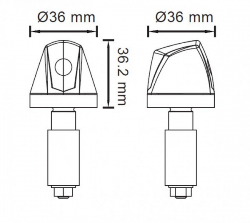 Lenkerendenblinker Alu "Knight" Hi-Power LED, getönt Ø36xT36,2mm E-geprüft