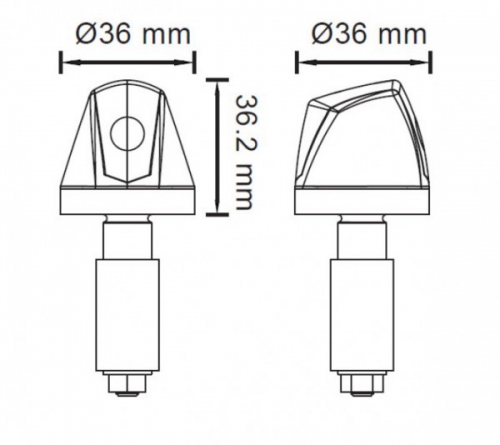 Lenkerendenblinker Alu "Knight" Hi-Power LED, getönt Ø36xT36,2mm E-geprüft