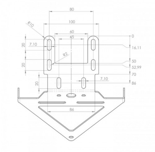 Kennzeichenhalter universal Typ 1 schwarz, Breite 195mm