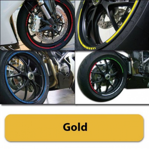 Felgenrandaufkleber "GP", gold, 7 mm breit vorgeformt für 16-19" Felgen