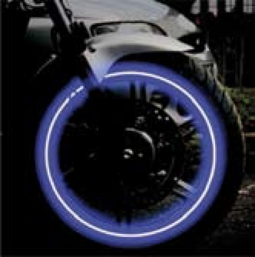 Felgenrandaufkleber blau reflektierend, bis18", 5mm breit, 6m Lang