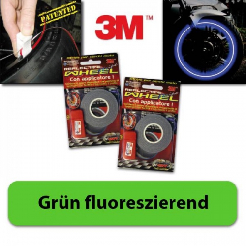 Felgenrandaufkleber grün fluoreszierend, 19-21", 5mm, 7m + Aufklebehilfe
