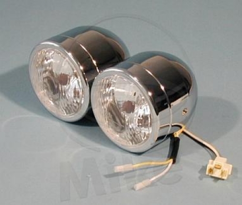 Doppelhauptscheinwerfer D 90mm ECE chrom e-geprüft