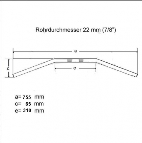 Lenker Drag 22mmØ chrom B:755, TYP: LD11, m.TÜV-Gutachten