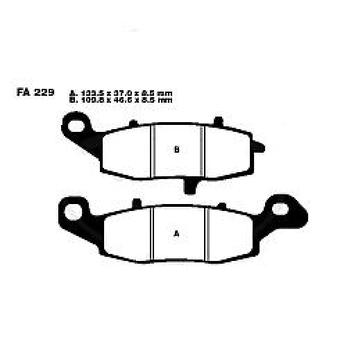 Bremsbeläge Suzuki GSX 750 Bj.98-06 (Sinter FA229HH) vo/li