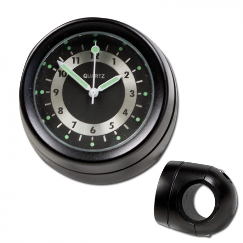Lenker Quartz Uhr schwarz 7/8+1 Zoll Ø 40mm wasserdicht kurze Version
