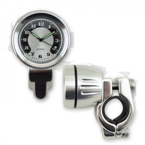 Lenker Quartz Uhr chrom 7/8+1 Zoll, wasserdicht Ø 40mm lange Version