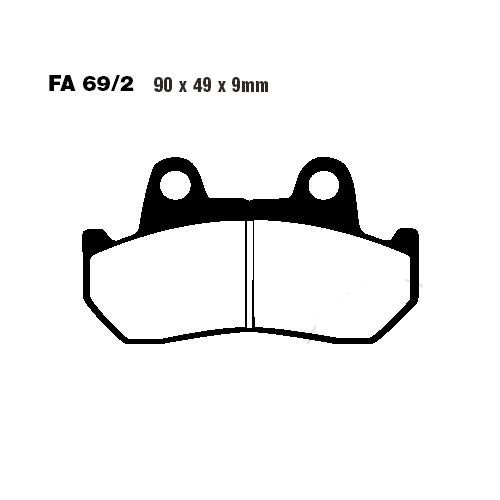 Bremsbeläge Honda NS 250 (Aramid FA69/2) vo
